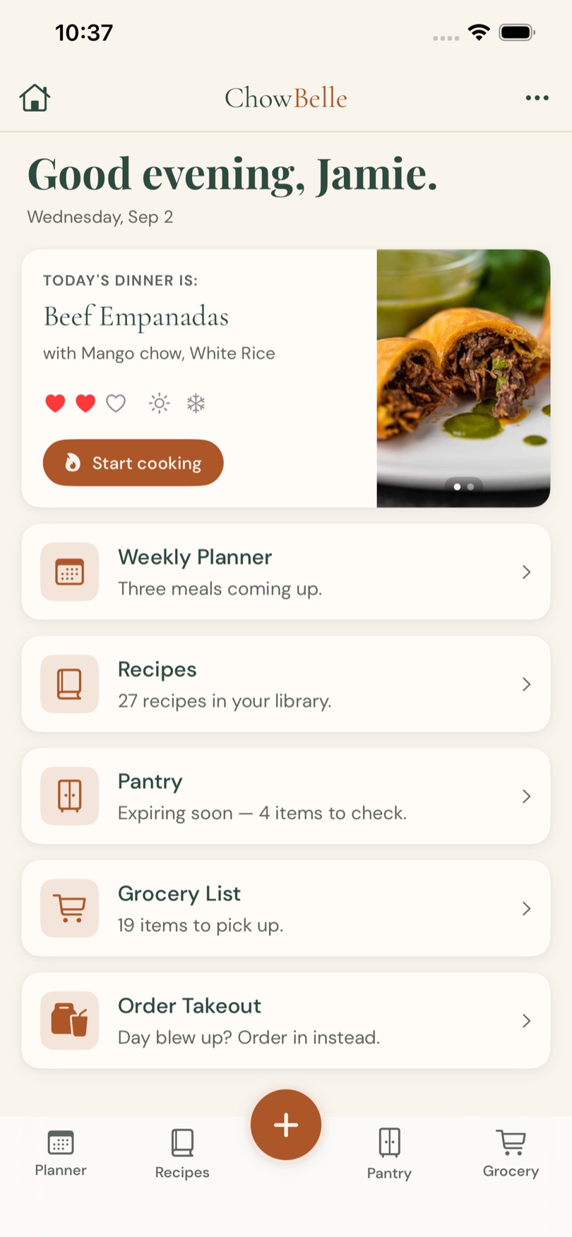 ChowBelle dashboard