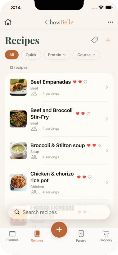 ChowBelle recipe library