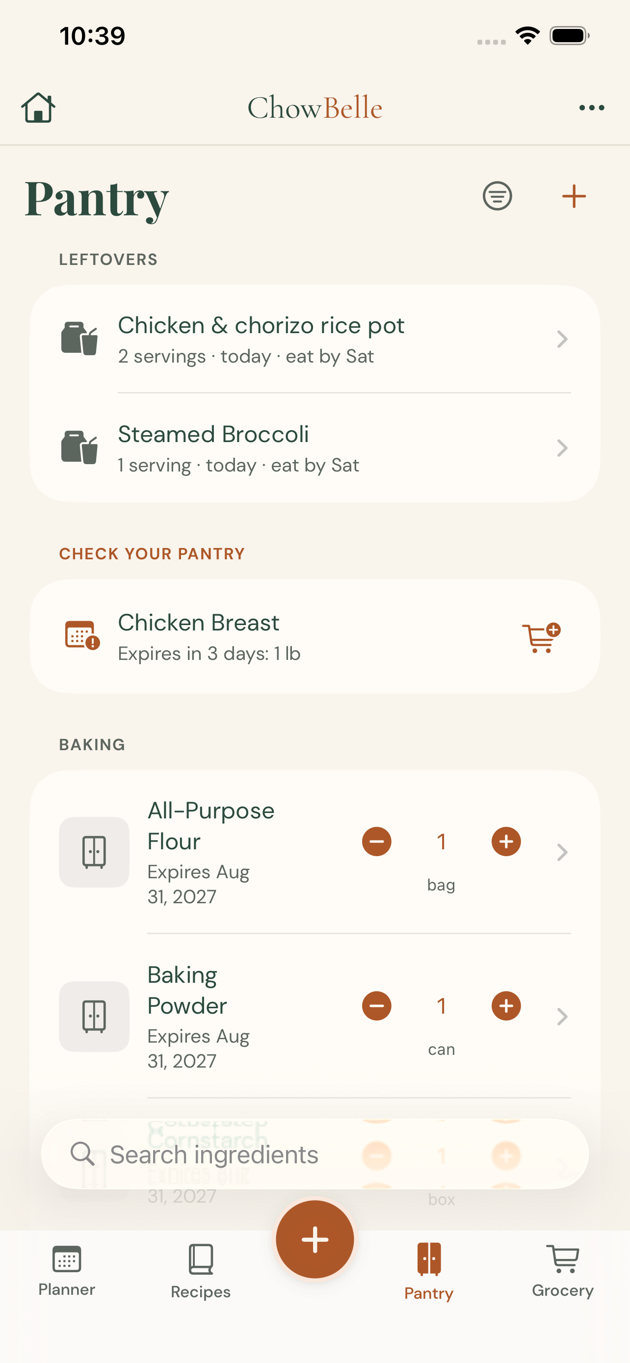Pantry with leftovers and eat-by dates